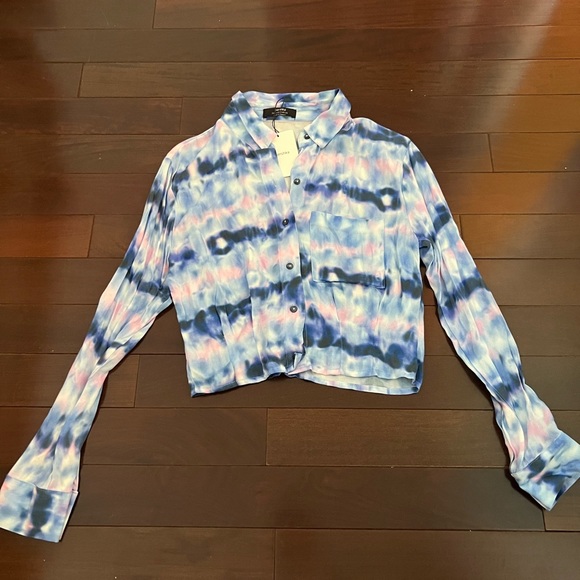 Tie dye Crop Button down top - NEW - Picture 1 of 4